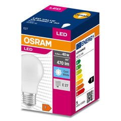 Żarówka LED CLA E27 4,9W LED VALUE OSRAM matowa, odpowiednik 40W, barwa neutralna, 1 szt. - eshop LEDVANCE 4058075127081