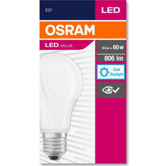 Żarówka LED CLA E27 8,5W LED VALUE OSRAM matowa, odpowiednik 60W, barwa zimna, 1 szt. - eshop LEDVANCE 4052899326873
