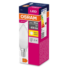 Żarówka LED CLB E14 4,9W LED VALUE OSRAM matowa, odpowiednik 40W, barwa ciepła, 1 szt. - eshop LEDVANCE 4052899326453