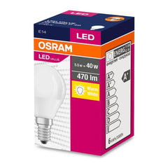 Żarówka LED CLP E14 4,9W LED VALUE OSRAM matowa, odpowiednik 40W, barwa ciepła, 1 szt. - eshop LEDVANCE 4058075147898