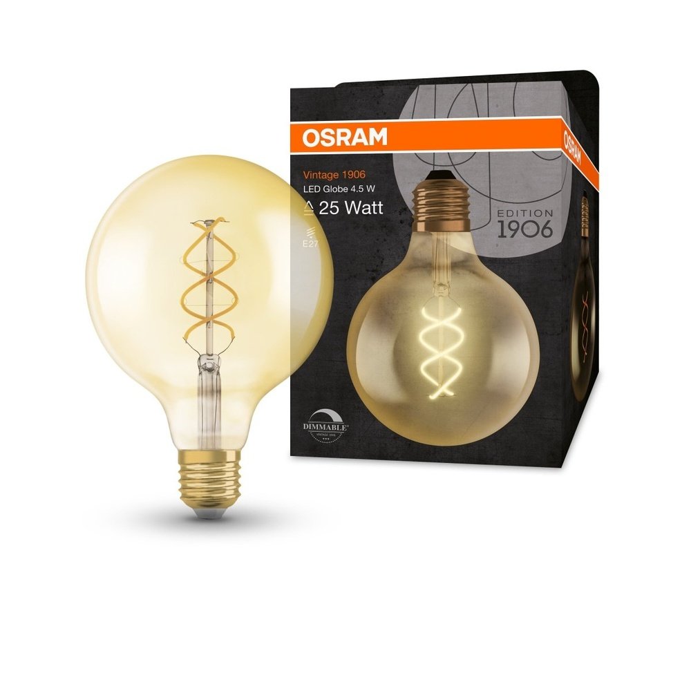 Żarówka LED E27 4W Vintage 1906 LED CLASSIC Globe 28 GOLD ściemnialna, barwa ciepła. - eshop Ledvance PL 4058075270008