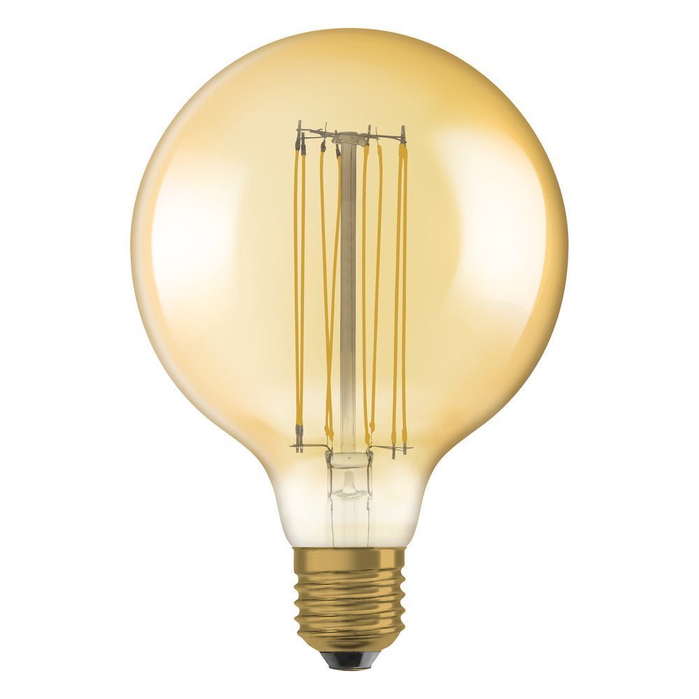 Żarówka LED E27 5,8W Vintage 1906 LED CLASSIC SLIM FILAMENT Globe 40 GOLD ściemnialna, barwa ciepła. - eshop Ledvance PL 4058075761797