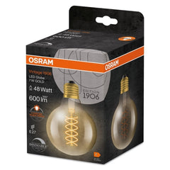 Żarówka LED E27 7W Vintage 1906 LED CLASSIC SLIM FILAMENT Globe 48 GOLD, ściemnialna, barwa ciepła. - eshop Ledvance PL 4058075761636