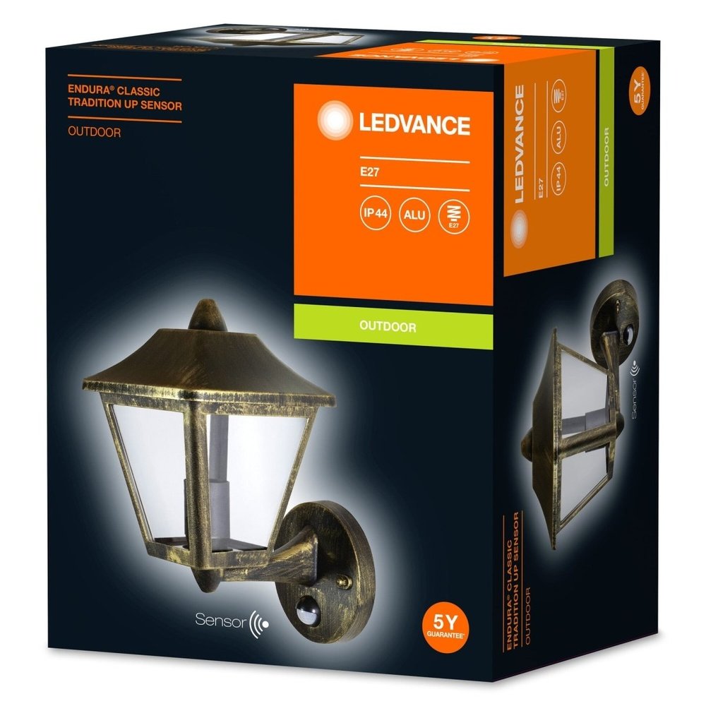 Zewnętrzna lampa LED z czujnikiem E27 ENDURA ciepłobiała - eshop LEDVANCE 4058075206281